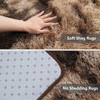 Shag Area Rugs for Bedroom Living Room,5X8 Ultra Soft Fluffy Area Rugs for Dorm,Indoor Carpet Nursery Rugs for Kids Girls Room Home Decor, Mottling Brown