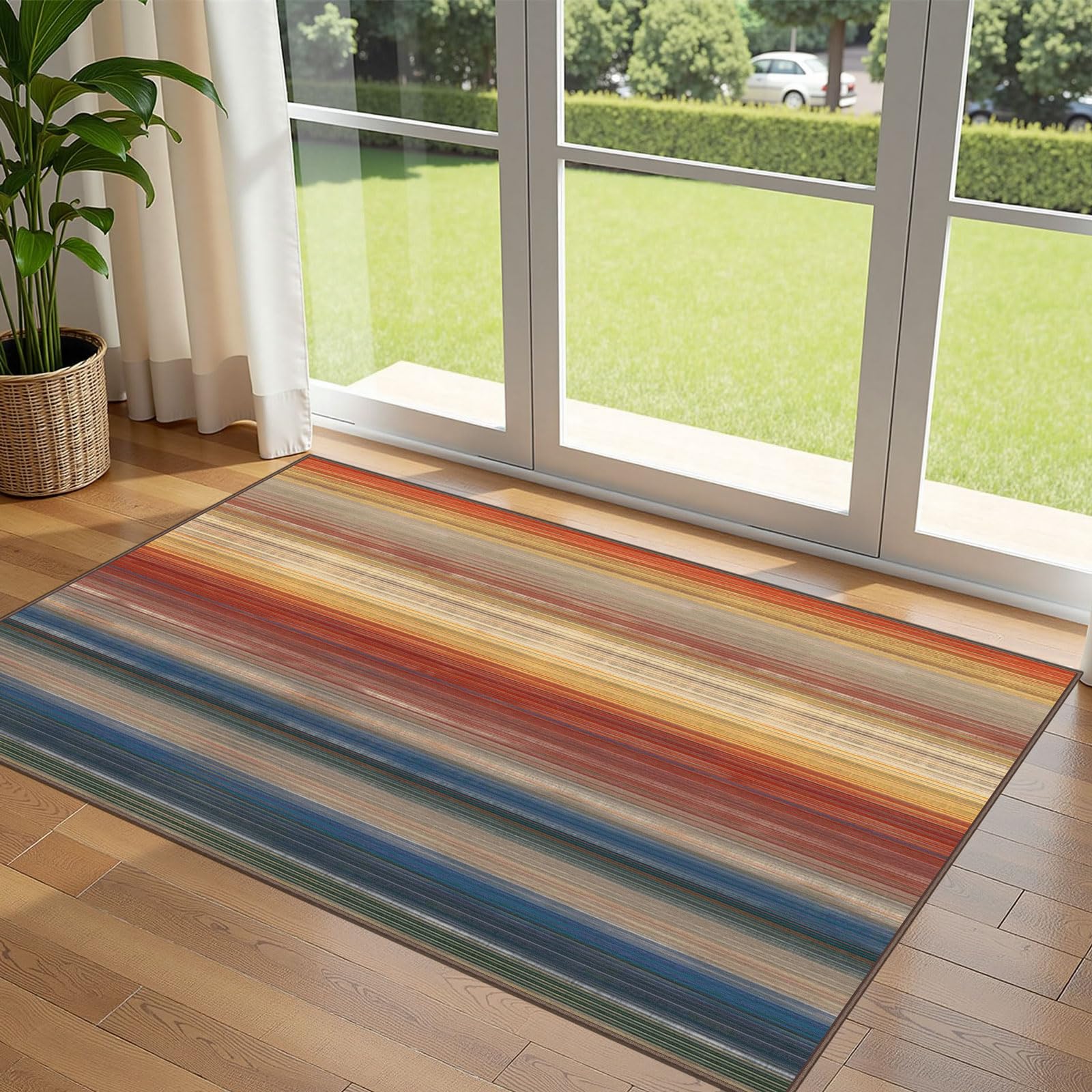 Othilic 3x5 Ombre Entry Rug - Washable Indoor Outdoor Mats for Front Door