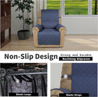Easy-Going Recliner Chair Slipcovers Reversible Chair Sofa Cover Water Resistant Couch Cover Furniture Protector with Elastic Straps for Pets Dog (Recliner 22 inch, Dark Blue/Ivory)