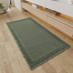 RESARE Christmas Waffle Bathroom Runner Rugs, Super Absorbent Bath Mat Non Slip Washable Quick Dry, Upgraded Ultra Soft Boho Bath Rugs with Tassels for Bedroom Laundry Room, 2'x4'(24"x48"), Green