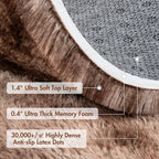 6x9 Ft Large Shag Brown Area Rug for Living Room, Tie-Dyed Ultra Soft Fluffy Furry Rugs for Bedroom Indoor Floor, Aesthetic Carpet for Kids Home Decor (Coffee)