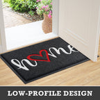 CozyBounty Black Door Mat Welcome Mats Home Non-Slip Doormat for Entryway Low-Profile Floor Mat for Yard, Garage, High Traffic Areas (32"x20", Black)