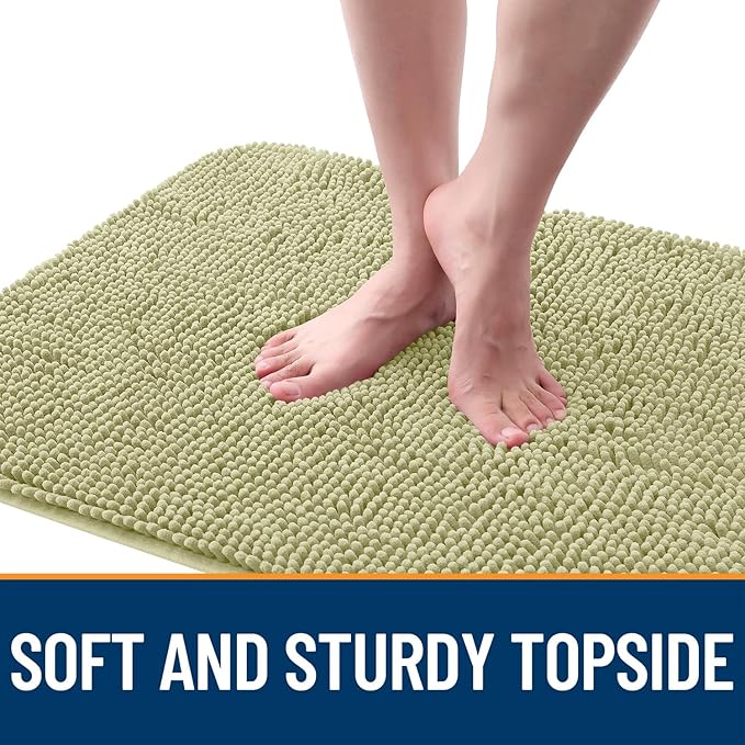 OLANLY Dog Door Mat for Muddy Paws 50x30, Absorbs Moisture and Dirt, Absorbent Non-Slip Washable Doormat, Quick Dry Chenille Mud Mat for Dogs, Entry Indoor Entryway Carpet for Inside Floor, Vanilla