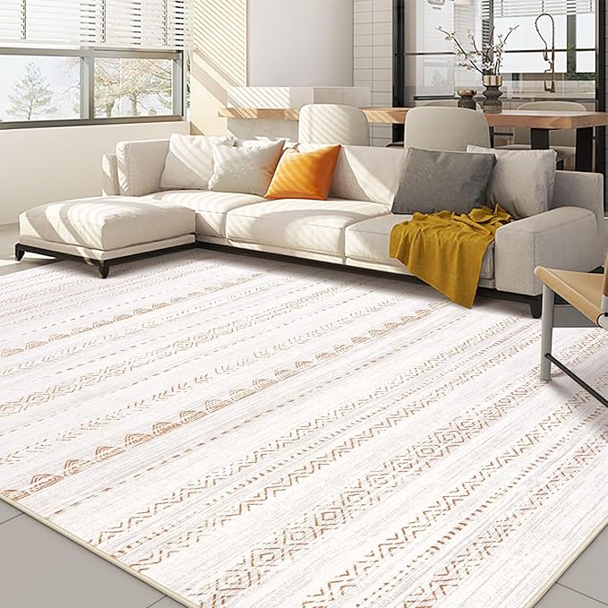 Nakagishi Boho 5x7 Area Rug Living Room Rugs Machine Washable Beige/Brown