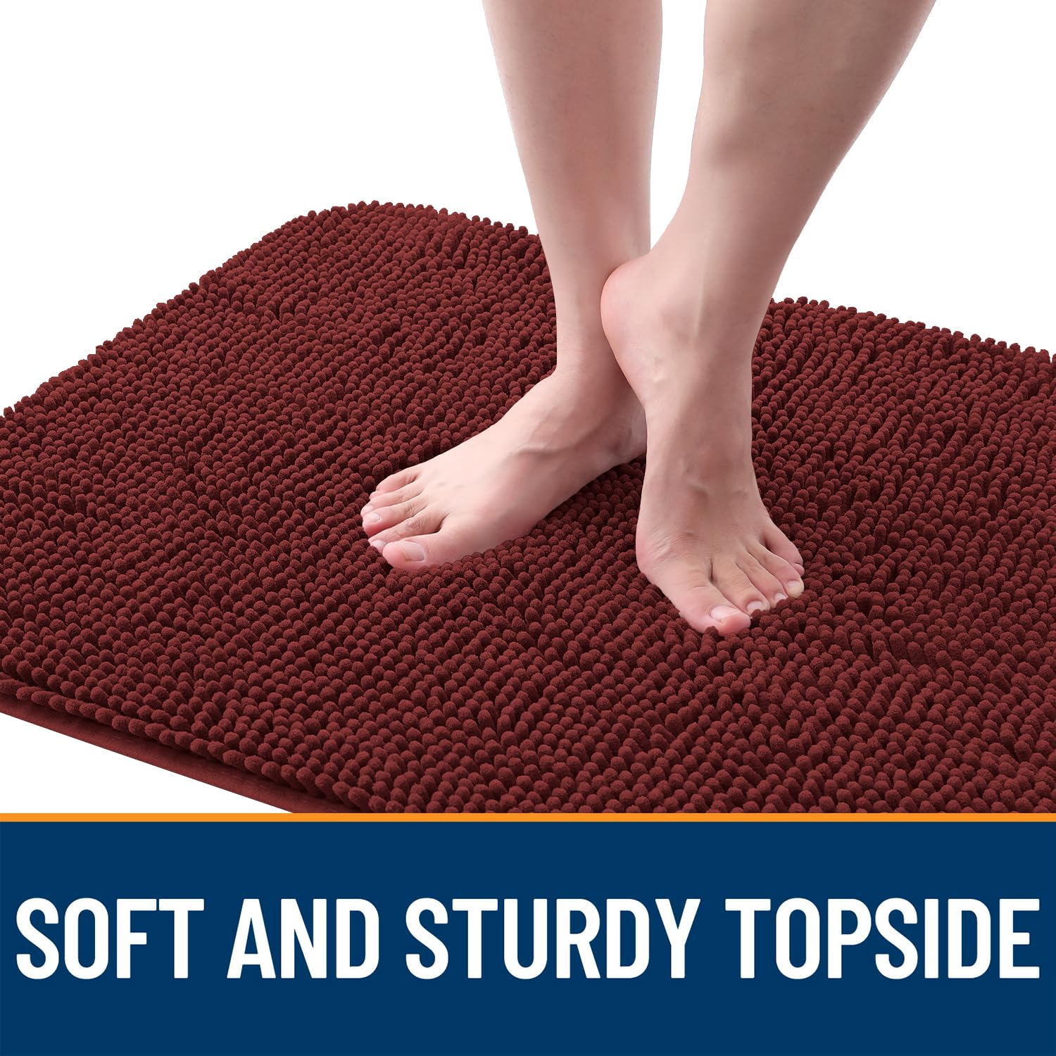 OLANLY Dog Door Mat for Muddy Paws 59x32, Super Absorbent Chenille Mud Mat