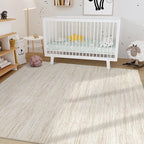 Nakagishi 8X10 Area Rugs Living Room: Washable Large Vintage Rug Neutral Non-Slip Soft Stain Resistant Indoor Carpet for Bedroom Nursery Dining Room Office Playroom - Beige-01