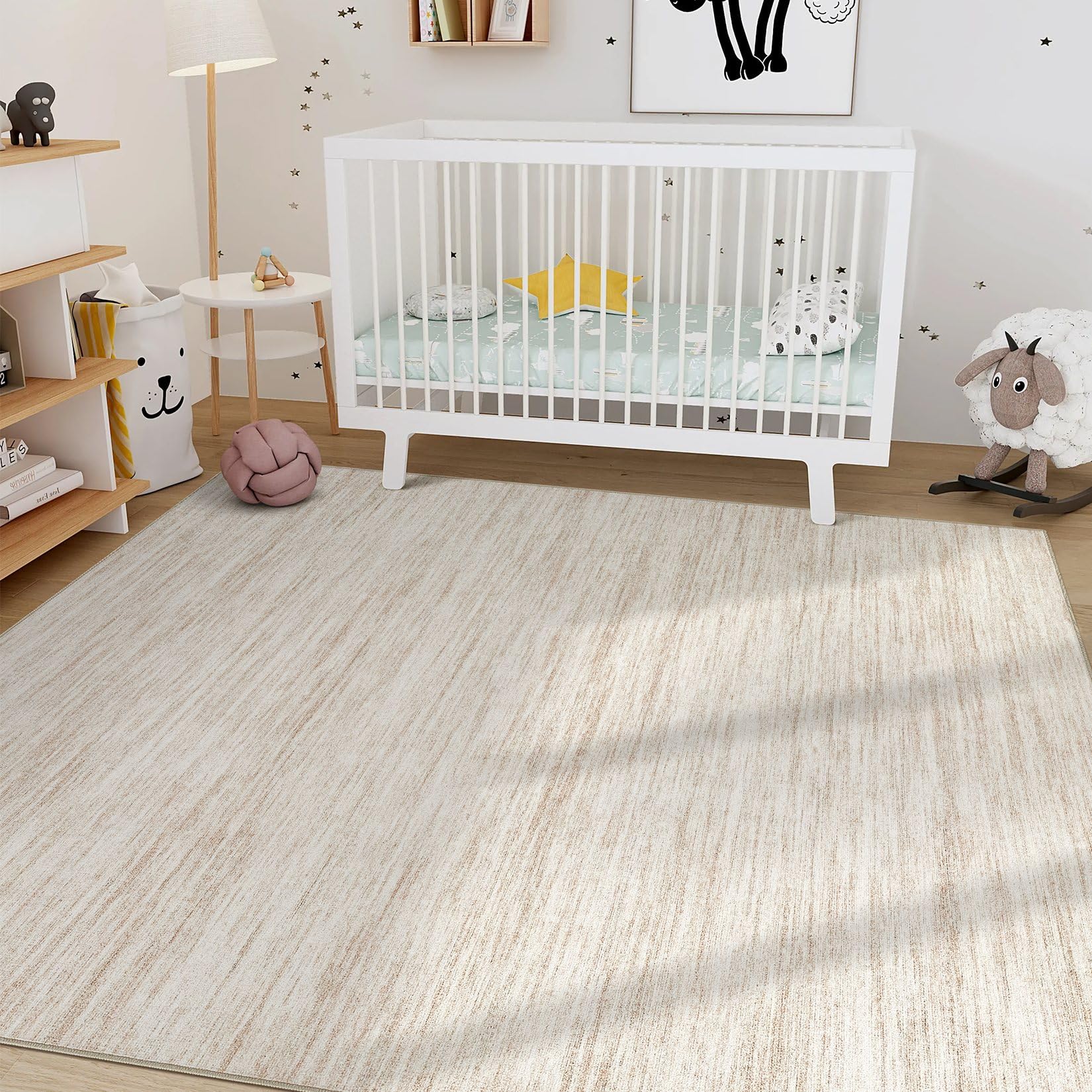 Nakagishi Boho 8x10 Area Rug Living Room Rugs Machine Washable Beige