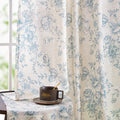 jinchan Vintage Floral Linen Curtains 45 Long for Living Room 2 Panels