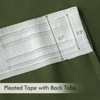 MIULEE Olive Green Back Tab Blackout Curtains 52x108 Inch Long 2 Panels Set