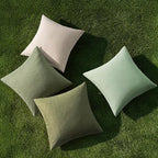 MIULEE Pack of 4 Decorative Throw Pillow Covers Linen Waterproof Pillow Covers Spring Farmhouse Cushion Cases for Outdoor Patio Garden Tent Balcony Couch Sofa 18x18 inch Light Green