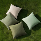 MIULEE Pack of 4 Decorative Outdoor Throw Pillow Covers Linen Waterproof Pillow Covers Summer Farmhouse Cushion Cases for Patio Garden Tent Balcony Couch Sofa 18x18 Inch Light Green