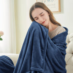 BEDELITE Fleece Blanket Soft Plush King Size Bed Blanket Navy 108"x90"