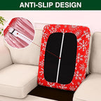 Smiry Printed Couch Cushion Covers, Stretch Soft Couch Covers for Sofa, Washable Non-Slip Sofa Slipcover Furniture Protector for Indoor and Outdoor (1 Pack, Red with White)