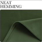 NICETOWN Dark Green Blackout Cafe Satin Curtains for Small Windows, 42" Wide by 63" Long, 2 Panels, Grommet Noise Reducing Faux Silk Blackout Drapes for Dining Room