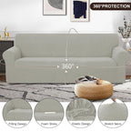 U-NICE HOME Oversized Stretch Couch Cover Slipcover, Taupe