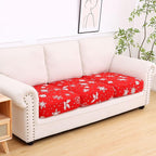 hyha Printed Couch Cushion Covers, Floral Sofa Covers Washable for 3 Cushion Couch, Stretch Pattern Outdoor Cushion Covers for Patio Furniture with Elastic Bottom(3 Packs, Snowflake Bell)