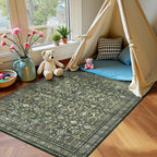 4x6 Area Rugs for Entryway, Green Washable Non-Slip Area Rug for Kitchen