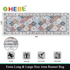 HEBE Hallway Runner Rug 2'8''x8', Washable Non Slip Kitchen Rug Runner