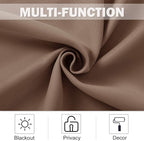 NICETOWN Short Curtains Blackout Curtains - Thermal Insulated Kitchen Light Reducing Drapes for Half/Nursery Window (1 Pair, 42W by 36L + 1.2 inches Header, Cappuccino)