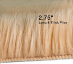 duduta Beige Faux Sheepskin Throw Rug 2x3 ft, Small Fluffy Shag Fur Rug for Bedroom Kids Room Dorm Decor Chair Covers Non Slip