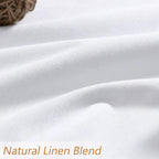 Guken White 100% Blackout Linen Curtains 54 Inch Length 2 Panels Set for Living Room Bedroom Back Tab Thermal Insulated Black Out Linen Drapes Room Darkening Window Curtains