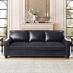 Leather Look Couch Cushion Covers Sofa Seat Slipcovers Sets Couches Furniture Protector for Sectional Armchair Loveseat Pets Kids Stretch Spandex Fabric (3 Cushion Sofa, Dark Grey)