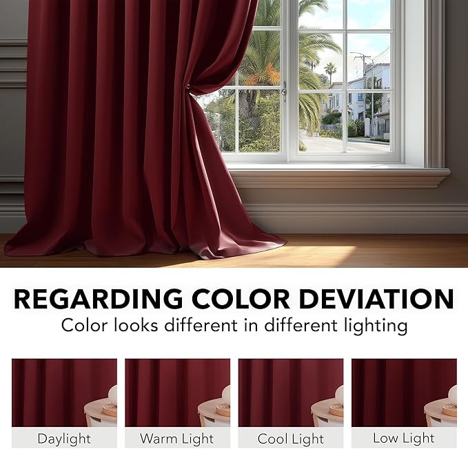 Deconovo Blackout Curtains for Bedroom, Living Room Curtains 63 Inches Long