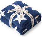 Snuggle Sac American Star Patriotic Throw Blanket Blue, July 4th Blanket Ultra Soft Cozy Throw Blanket for Couch,Sofa, Bed, Living Room, Blue,50x60 inches
