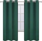LEMOMO Dark Green Thermal Blackout Curtains/42 x 72 Inch/Set of 2 Panels Room Darkening Curtains for Bedroom