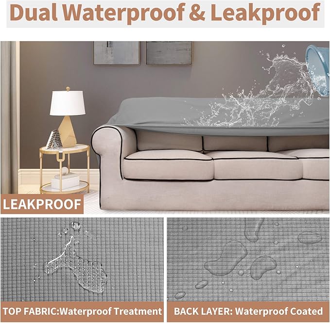 Easy-Going Waterproof Loveseat Couch Cover Stretch Jacquard Sofa Cover
