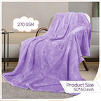 4 Pack Fleece Throw Blankets 50x60 Inches - Oeko-Tex Certified 100, 270 GSM Ultra Soft Plush for Bed, Couch and Cozy Gifts. 3D Waffle Texture, No Shedding No Pilling All Season (Lavender)