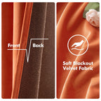 MIULEE Fall Orange Velvet Curtains Terracotta 52 x 84 Inch Length Set of 2