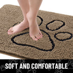 Smiry Dog Door Mat for Muddy Paws, Absorbent Non Slip Dirt Trapper, 30x20