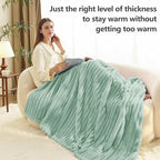 HIMEET Sage Green Throw Blanket for Couch, 300GSM Ribbed, 50 x 60 Inches