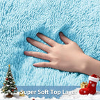 Ophanie 5x8 Light Blue Rugs for Living Room, Kids Nursery Rug Aesthetic, Playroom Area Rugs for Boys Girls Teen Home Decor, Fluffy Fuzzy Soft Plush Shaggy Bedside Floor Bedroom Carpet for Teen
