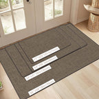 LEKEEPGO Ultra Thin Indoor Door Mat 17"x29", Low-Profile Door Mat Indoor Entrance, Non Slip Rubber Backing Inside Doormat Washable Welcome Front Entryway Dirt Trapper Entry Mat, Brown
