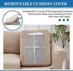 XINEAGE 2026 New 3 Pieces Couch Covers for 2 Cushion Sofa Super Stretch Loveseat Slipcover Pet Dog Universal Slip Cover Anti Slip Love Seat Furniture Protector (Khaki, 55"-69")