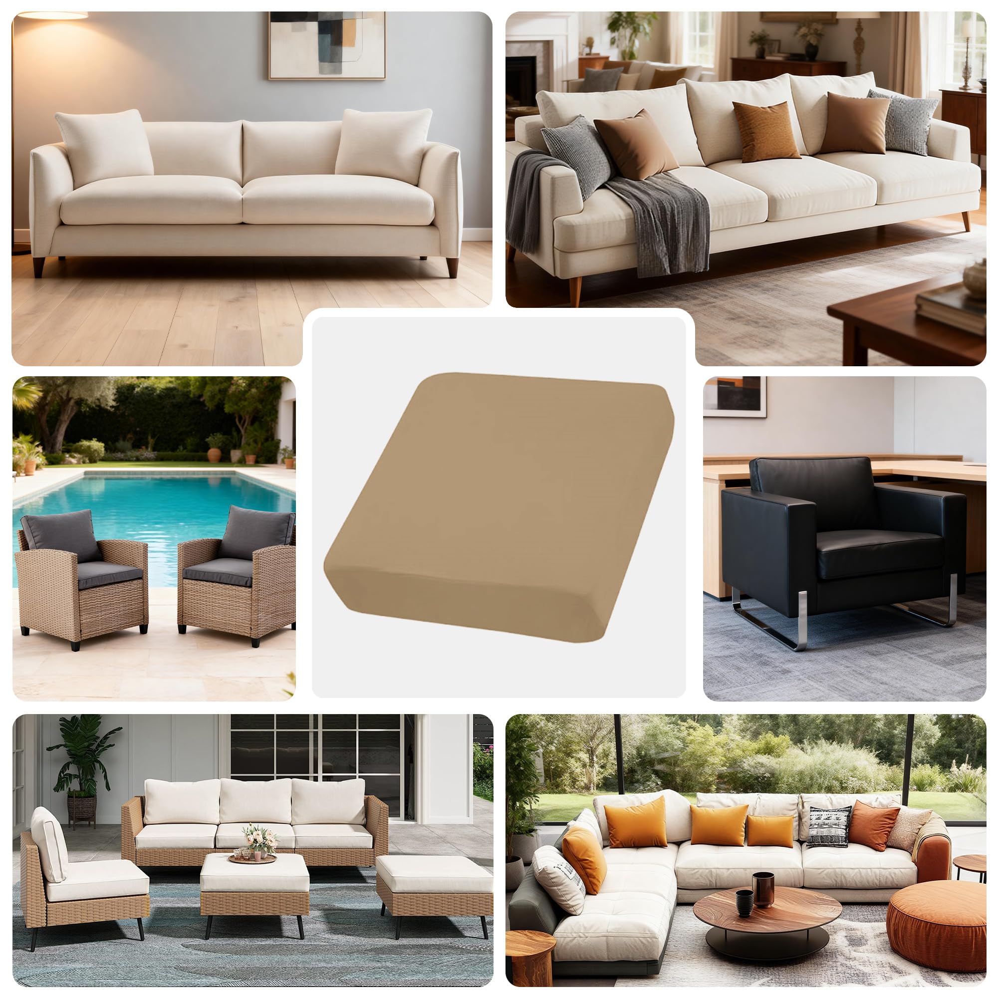 DREAHOTEXTIL 4Pcs Outdoor Cushion Covers, Elastic Patio Cushion Covers