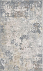 UERMEI 3x5 Area Rug Living Room Rugs - Washable Neutral Modern Abstract Soft Thin Rug Indoor Floor No Slip Rug Carpet for Bedroom Under Dining Table Home Office Decor - Blue Grey