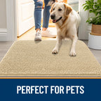 OLANLY Dog Door Mat for Muddy Paws 47x32, Super Absorbent Chenille Mud Mat