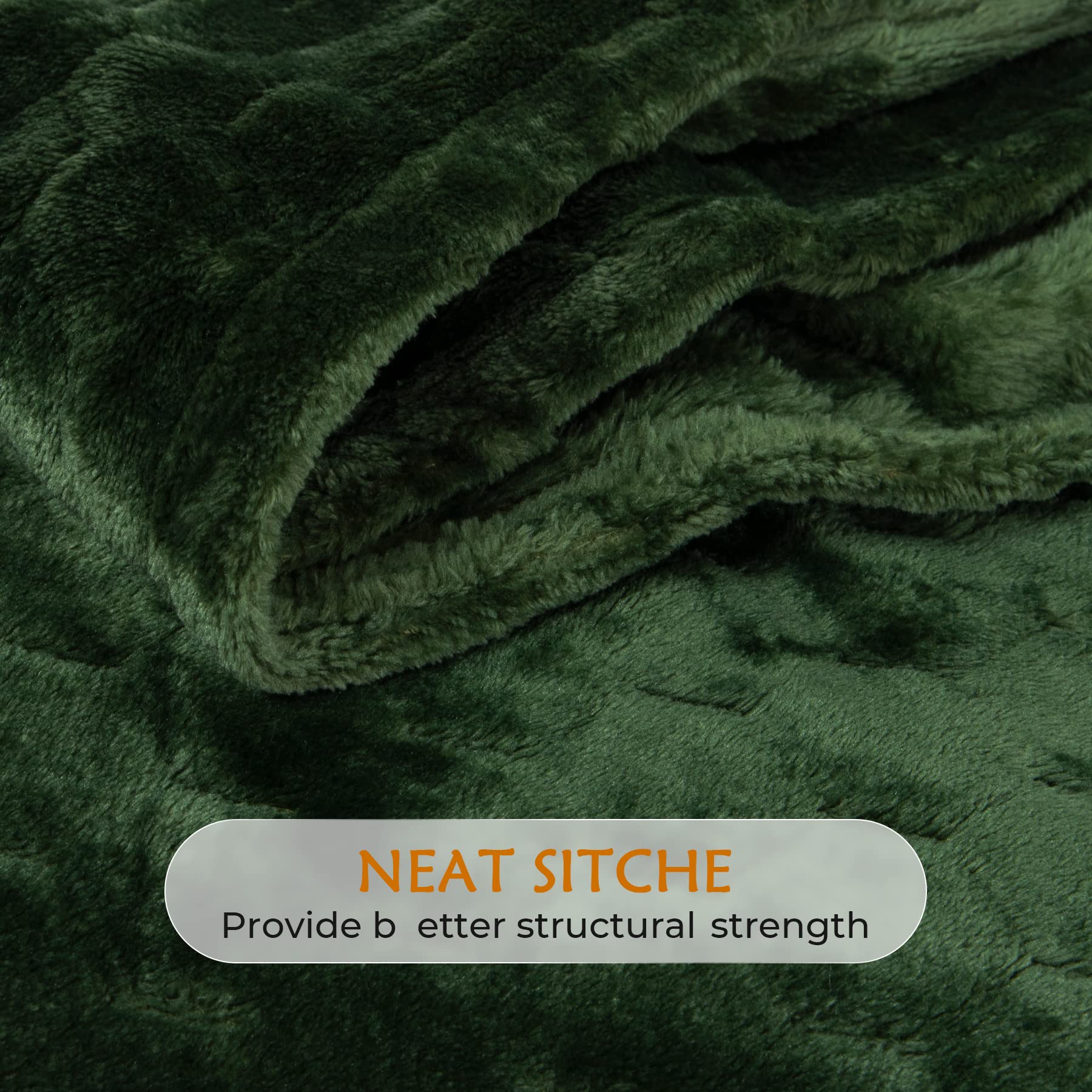 TOONOW Fleece Blanket Super Soft Cozy Throw Blanket 50" x 60", Lightweight Fuzzy Comfy Textured Flannel Blanket Warm Plush Throw Blankets for Couch, Sofa, Bed, Olive Green