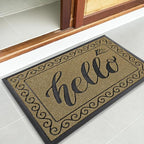 Yimobra Welcome Mats for Front Door 29.5x17, Heavy Duty Waterproof Outdoor Door Mat Outside Entrance, Non-Slip Low Profile Indoor Entryway Mat for Garage Patio, Beige Brown