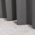 NICETOWN Bedroom Grey Blackout 120 inch Curtains - Triple Weave Energy Saving Thermal Insulated Solid Grommet Blackout Draperies for Patio, W52 x L120, 2 Panels