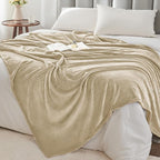BEDELITE Fleece Blankets Queen Size Linen Throw Blankets for Bed, Luxury Plush Cozy Fuzzy Blanket 90x90 inches, Super Soft Warm Lightweight Throw Blanket All Seasons Suitable