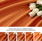 MIULEE 2 Panels Orange Back Tab Blackout Curtains 84 Inch Length for Living Room Bedroom Privacy, Rod Pocket/Pinch Pleated Fall Thermal Insulated Room Darkening Light Blocking Curtains 84 Inches Long
