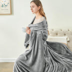 BEDELITE Fleece Blanket Soft Plush Queen Size Bed Blanket Grey 90"x90"