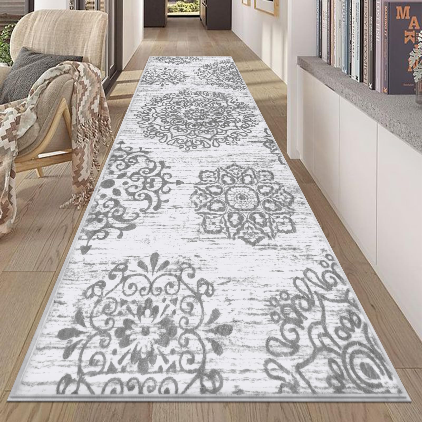 HEBE Hallway Runner Rug 2'x6', Washable Non Slip Kitchen Rug Runner