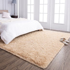 TWINNIS Super Soft Shaggy Rugs Fluffy Carpets 9x12 Feet, Indoor Modern Plush Area Rugs for Living Room Bedroom Kids Room Nursery Home Decor, Upgrade Anti-Skid Fuzzy Rug, Light Tan