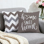 Hexagram Geometric Grey Pillow Covers 20x20 Set of 4, Decorative Outdoor Boho Modern Throw Pillow Covers, Home Sweet Home Farmhouse Cushion Case for Couch Sofa Bedroom Indoor Decor(No Insert)
