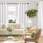 NICETOWN 100% Blackout Window Curtain Panels 86 inch Length for Living Room, Set of 2, Snow White, 55 inches Wide, Thermal Insulated Drapes
